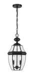 Z-Lite Westover 2 Light Outdoor Chain Mount Ceiling Fixture in Black Finish Model: 580CHM-BK