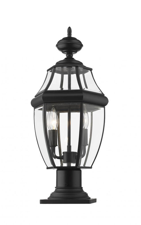Z-Lite Westover 2 Light Outdoor Pier Mounted Fixture in Black Finish Model: 580PHM-533PM-BK