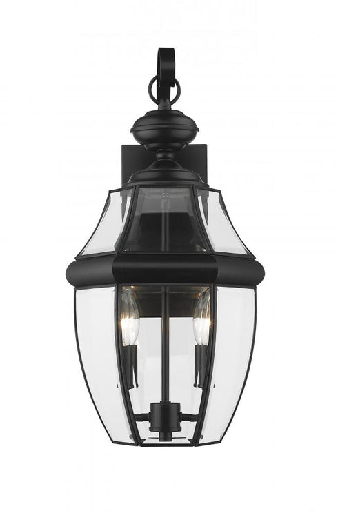 Z-Lite Westover 2 Light Outdoor Wall Light in Black Finish Model: 580M-BK