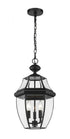 Z-Lite Westover 3 Light Outdoor Chain Mount Ceiling Fixture in Black Finish Model: 580CHB-BK