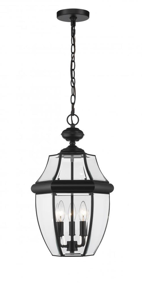 Z-Lite Westover 3 Light Outdoor Chain Mount Ceiling Fixture in Black Finish Model: 580CHB-BK