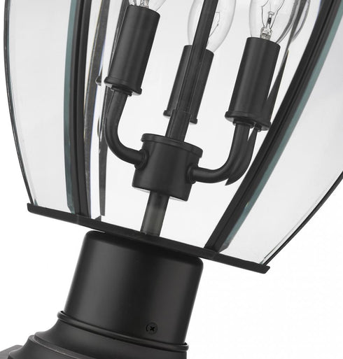 Z-Lite Westover 3 Light Outdoor Pier Mounted Fixture in Black Finish Model: 580PHB-533PM-BK