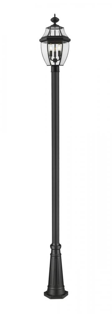 Z-Lite Westover 3 Light Outdoor Post Mounted Fixture in Black Finish Model: 580PHB-519P-BK