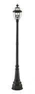 Z-Lite Westover 3 Light Outdoor Post Mounted Fixture in Black Finish Model: 580PHB-564P-BK