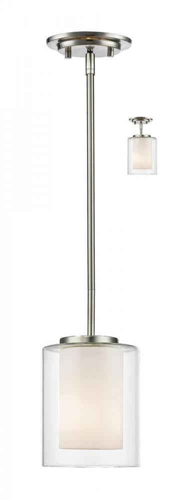 Z-Lite Willow 1 Light Pendant in Brushed Nickel Finish Model: 426MP-BN