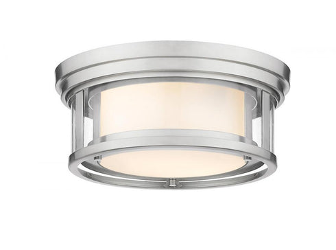 Z-Lite Willow 2 Light Flush Mount in Brushed Nickel Finish Model: 426F12-BN
