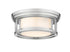 Z-Lite Willow 2 Light Flush Mount in Brushed Nickel Finish Model: 426F12-BN