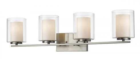 Z-Lite Willow 4 Light Vanity in Brushed Nickel Finish Model: 426-4V-BN