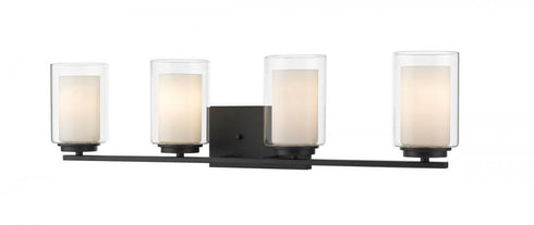 Z-Lite Willow 4 Light Vanity in Brushed Nickel Finish Model: 426-4V-BN