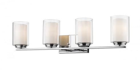 Z-Lite Willow 4 Light Vanity in Brushed Nickel Finish Model: 426-4V-BN