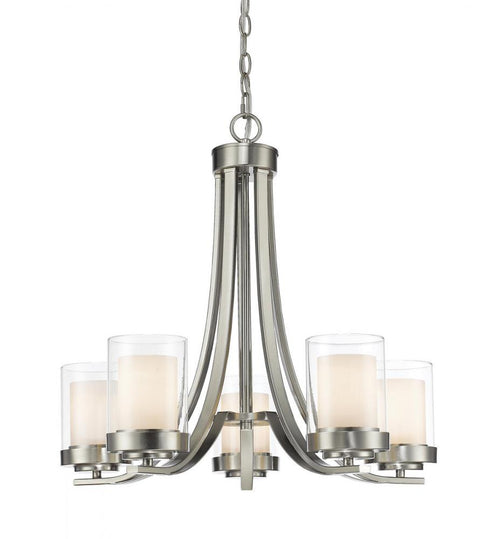 Z-Lite Willow 5 Light Chandelier in Brushed Nickel Finish Model: 426-5-BN