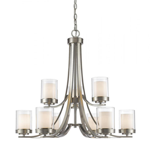 Z-Lite Willow 9 Light Chandelier in Brushed Nickel Finish Model: 426-9-BN