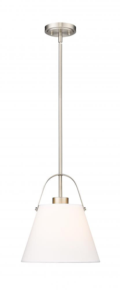 Z-Lite Z-Studio 1 Light Pendant in Brushed Nickel Finish Model: 743P12-BN