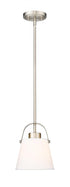Z-Lite Z-Studio 1 Light Pendant in Brushed Nickel Finish Model: 743P8-BN