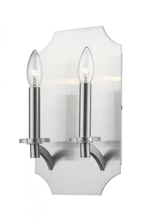 Z-Lite Zander 2 Light Wall Sconce in Brushed Nickel Finish Model: 6008-2S-BN