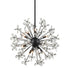 Zeev Lighting ADELLE 12 Light 12 Light Floral Crystal Pedal Sputnik in Matte Black Pendant Light Model: CD10210-12-MBK