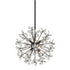 ZEEV Lighting ADELLE 8 Light Floral Crystal Pedal Sputnik in Matte Black Pendant Light Model: CD10212-8-MBK