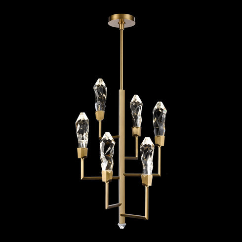 ZEEV Lighting Angelus 18 Inch LED 7 Light Crystal Tier Chandelier in Aged Brass Model: CD11425-LED-7-AGB