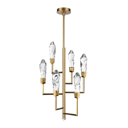 ZEEV Lighting Angelus 18 Inch LED 7 Light Crystal Tier Chandelier in Aged Brass Model: CD11425-LED-7-AGB