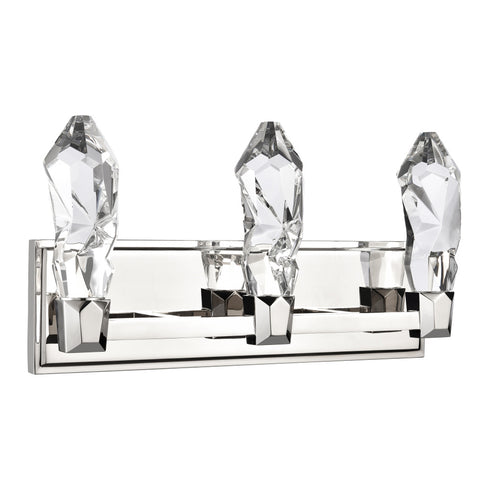 ZEEV Lighting Angelus 19 Inch LED 3 Light Crystal Bath Light in Polished Nickel Model: VL11432-LED-3-PN