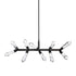 ZEEV Lighting Angelus 48 Inch LED 10 Light Crystal Linear Pendant in Brushed Black in Satin Brushed Black Finish Model: PL11415-LED-10-SBB