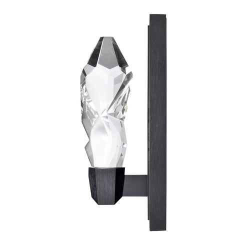 ZEEV Lighting Angelus LED 1 Light Crystal Vertical Wall Sconce in Brushed Black in Satin Brushed Black Finish Model: WS11408-LED-1-SBB