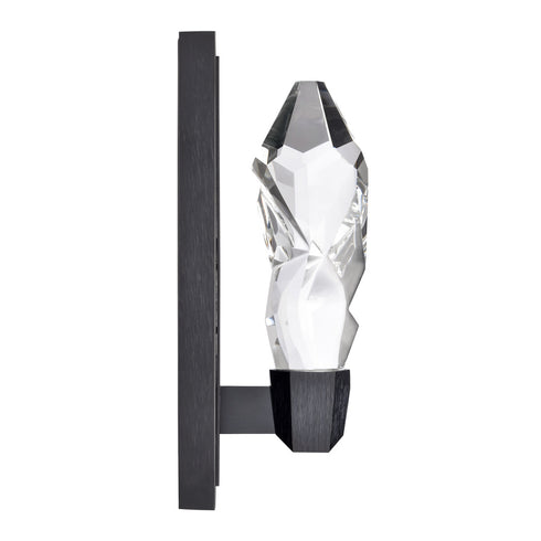 ZEEV Lighting Angelus LED 1 Light Crystal Vertical Wall Sconce in Brushed Black in Satin Brushed Black Finish Model: WS11408-LED-1-SBB