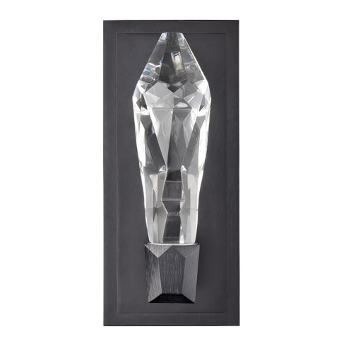 ZEEV Lighting Angelus LED 1 Light Crystal Vertical Wall Sconce in Brushed Black in Satin Brushed Black Finish Model: WS11408-LED-1-SBB
