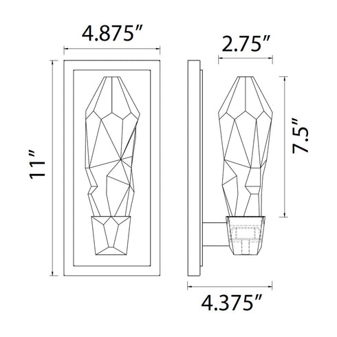 ZEEV Lighting Angelus LED 1 Light Crystal Vertical Wall Sconce in Polished Nickel Model: WS11407-LED-1-PN