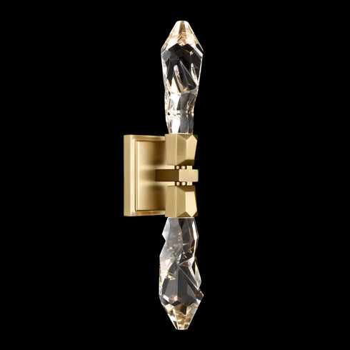 ZEEV Lighting Angelus LED 2 Light Crystal Duo Wall Sconce in Aged Brass Model: WS11409-LED-2-AGB
