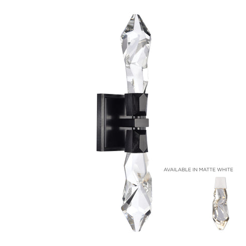 ZEEV Lighting Angelus LED 2 Light Crystal Duo Wall Sconce in Matte White Model: WS11410-LED-2-MW