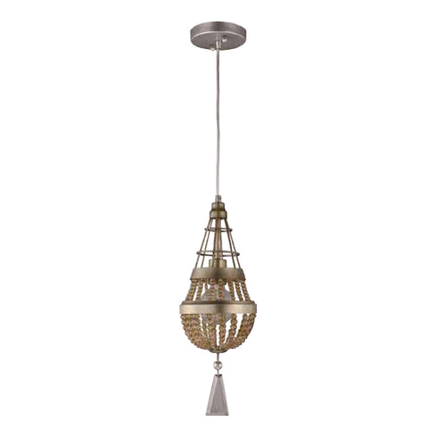 ZEEV Lighting ARBELOS Single Light 6 Inch Crystal Vertical in Painted Gold Pendant Model: MP40008-1-PSG-CC