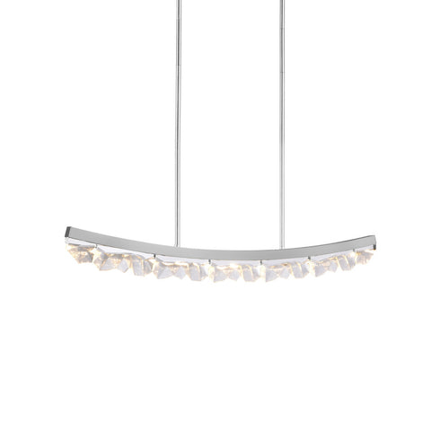 ZEEV Lighting ARCUS LED 3CCT 48 Inch Unique Curved Crystal in Aged Brass Linear Pendant Light Model: PL11613-LED-48-AGB