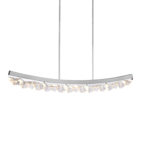 ZEEV Lighting ARCUS LED 3CCT 48 Inch Unique Curved Crystal in Aged Brass Linear Pendant Light Model: PL11613-LED-48-AGB