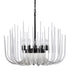 ZEEV Lighting ASTORIA 12 Light Solid Curved Clear Glass in Satin Brushed Black Chandelier Model: CD10032-12-SBB