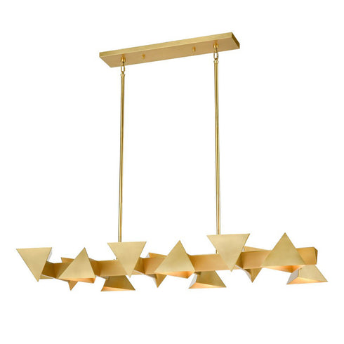 ZEEV Lighting AVANTE 12 Light Geometric Triangular in Matte Black Linear Pendant Model: CD10034-12-MBK