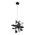 ZEEV Lighting BLOSSOM 6 Light Decorative Floral Windmill Matte Black Pendant Light in Matte Black With Matte White Finish Model: P30115-6-MBK+MW