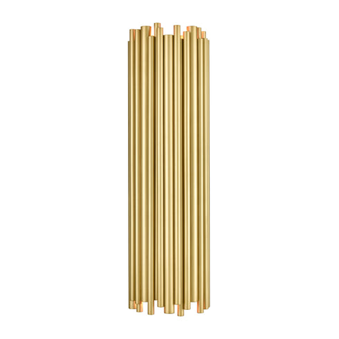 ZEEV Lighting CATHEDRAL 2 Light 8 Inch Modern Semi Cylindrical Organ Pipe in Aged Brass Vertical Wall Sconce Model: WS70049-2-AGB