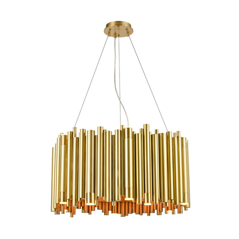 ZEEV Lighting CATHEDRAL 20 Light 26 Inch Modern Organ Pipe Drum in Aged Brass Pendant Model: CD10394-12+8-AGB