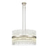 ZEEV Lighting CITADEL 22 Light 32 Inch Sleek in Aged Brass Band Drum Shade Crystal Chandelier Model: CD10313-22-AGB