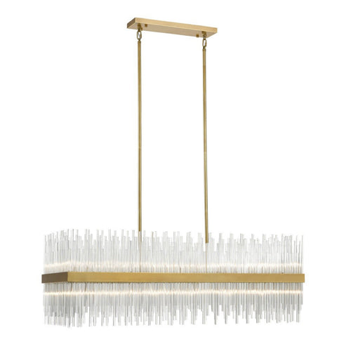 ZEEV Lighting CITADEL 32 Light 48 Inch in Aged Brass Rectangular Crystal Chandelier Model: CD10314-32-AGB