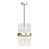 Zeev Lighting CITADEL 8 Light 8 Light 10 Inch Sleek in Aged Brass Banded Cylindrical Crystal Pendant Model: P30105-8-P-AGB