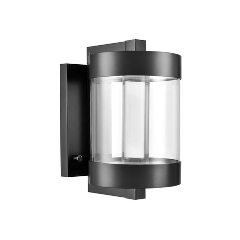 ZEEV Lighting Claro Outdoor LED 12 Inch Round Glass Crystal Sconce in Matte Black Model: EW11113-LED-12R-MBK