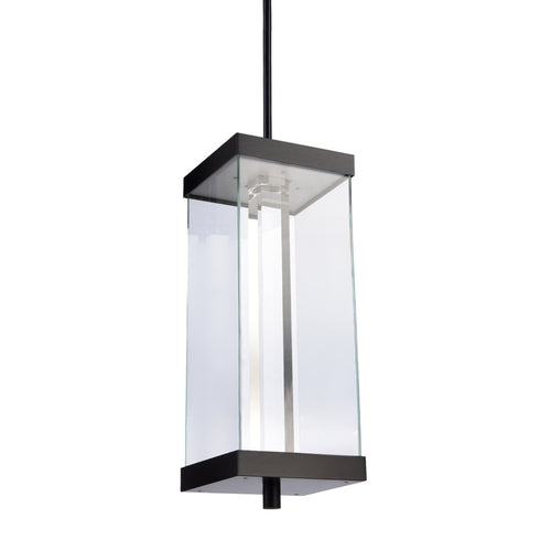 ZEEV Lighting Claro Outdoor LED 24 Inch Square Glass Crystal Pendant in Matte Black Model: EP11107-LED-24S-MBK