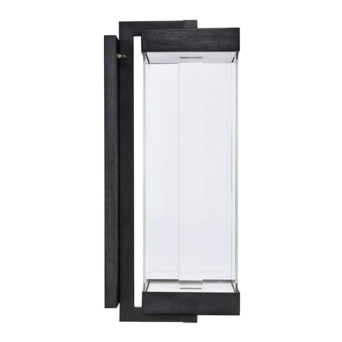 ZEEV Lighting Claro Outdoor LED 24 Inch Square Glass Crystal Sconce in Matte Black Model: EW11102-LED-24S-MBK