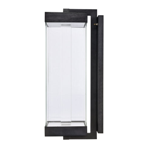 ZEEV Lighting Claro Outdoor LED 24 Inch Square Glass Crystal Sconce in Matte Black Model: EW11102-LED-24S-MBK