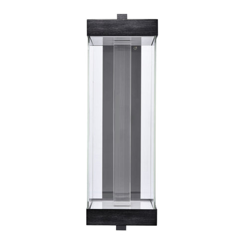 ZEEV Lighting Claro Outdoor LED 24 Inch Square Glass Crystal Sconce in Matte Black Model: EW11102-LED-24S-MBK