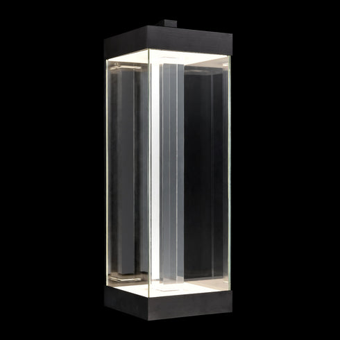 ZEEV Lighting Claro Outdoor LED 24 Inch Square Glass Crystal Sconce in Matte Black Model: EW11102-LED-24S-MBK