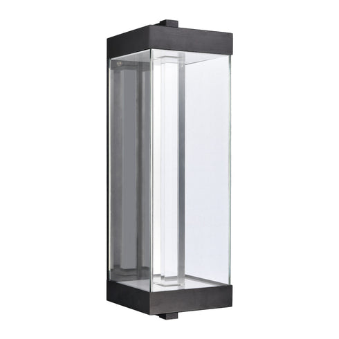 ZEEV Lighting Claro Outdoor LED 24 Inch Square Glass Crystal Sconce in Matte Black Model: EW11102-LED-24S-MBK