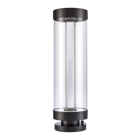 ZEEV Lighting Claro Outdoor LED 35 Inch Round Glass Crystal Bollard in Matte Black Model: EBP11124-LED-35R-MBK
